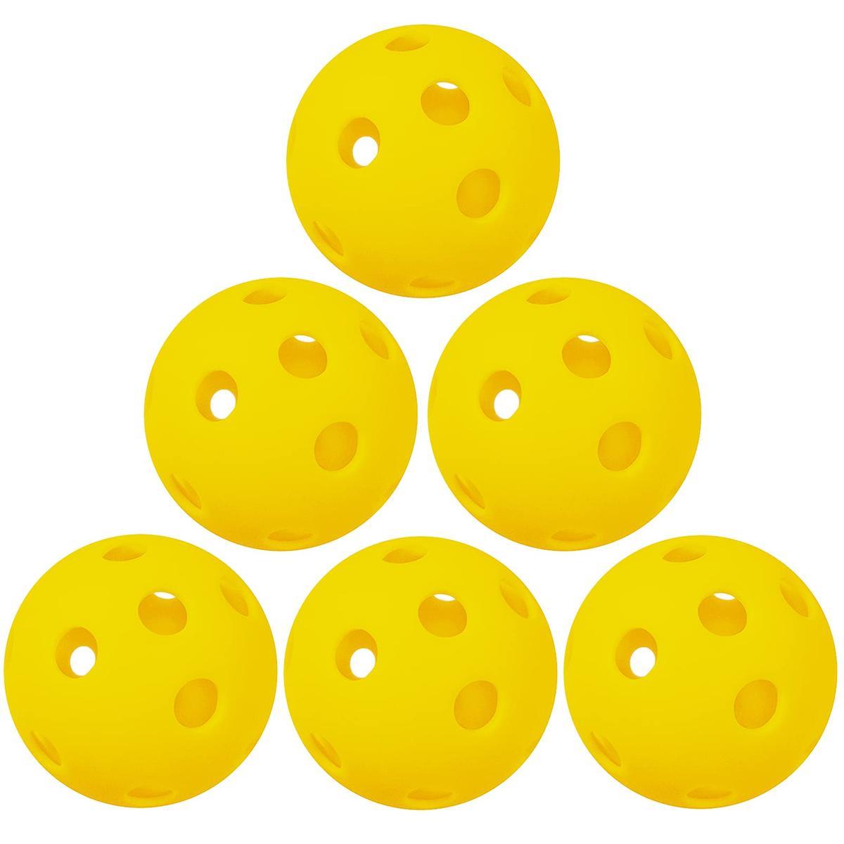 1 lot de 6 BALLES INDOOR (26 TROUS) PICKLEBALL